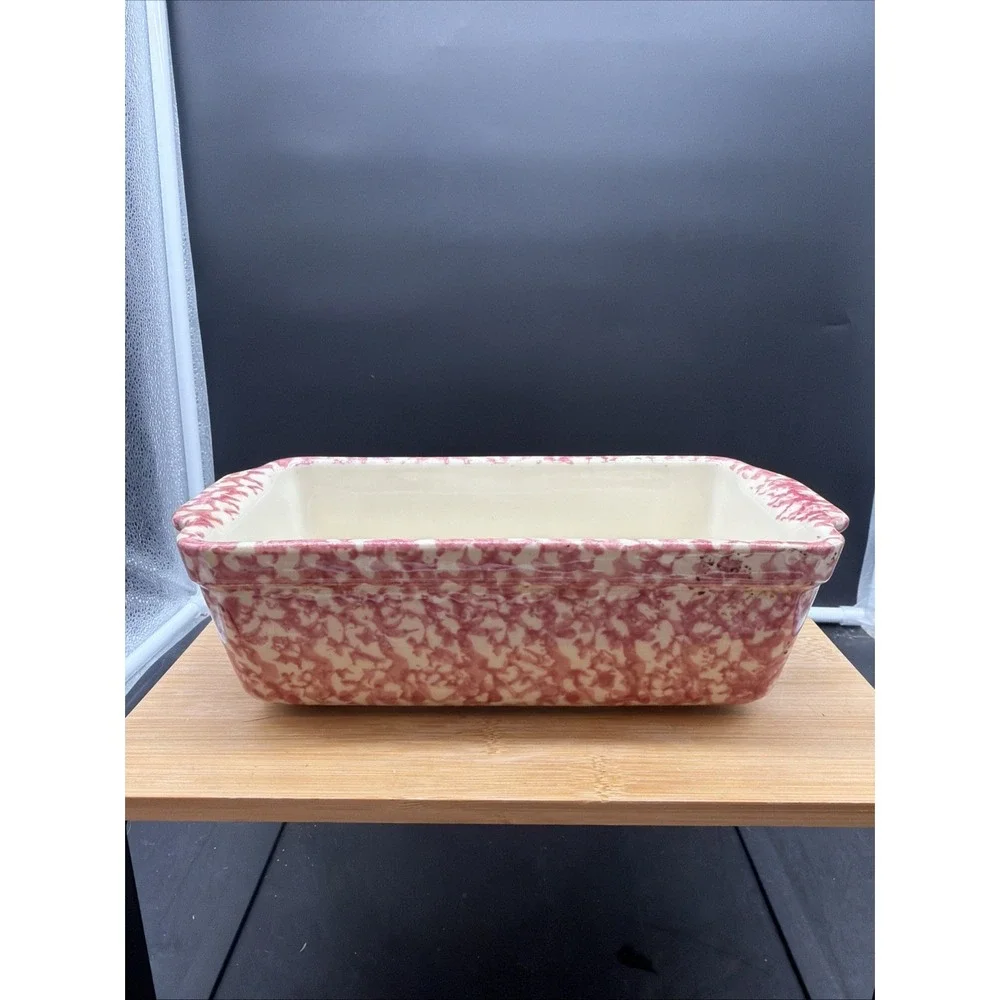 VTG Workshops Gerald E. Henn U.S.A. Roseville Spongeware Mini Loaf Pan Pottery